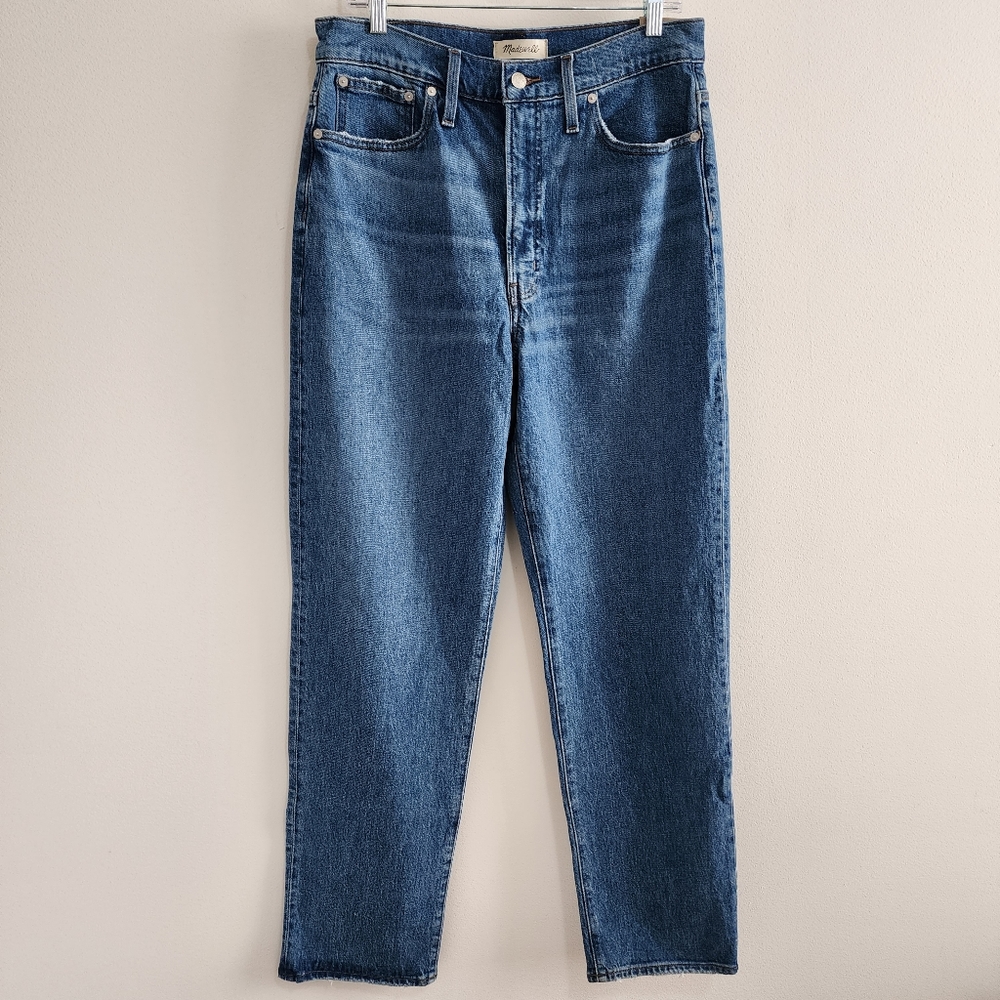 Madewell The Perfect Vintage Straight Jeans Womens Size 30 Tall Blue Stretch